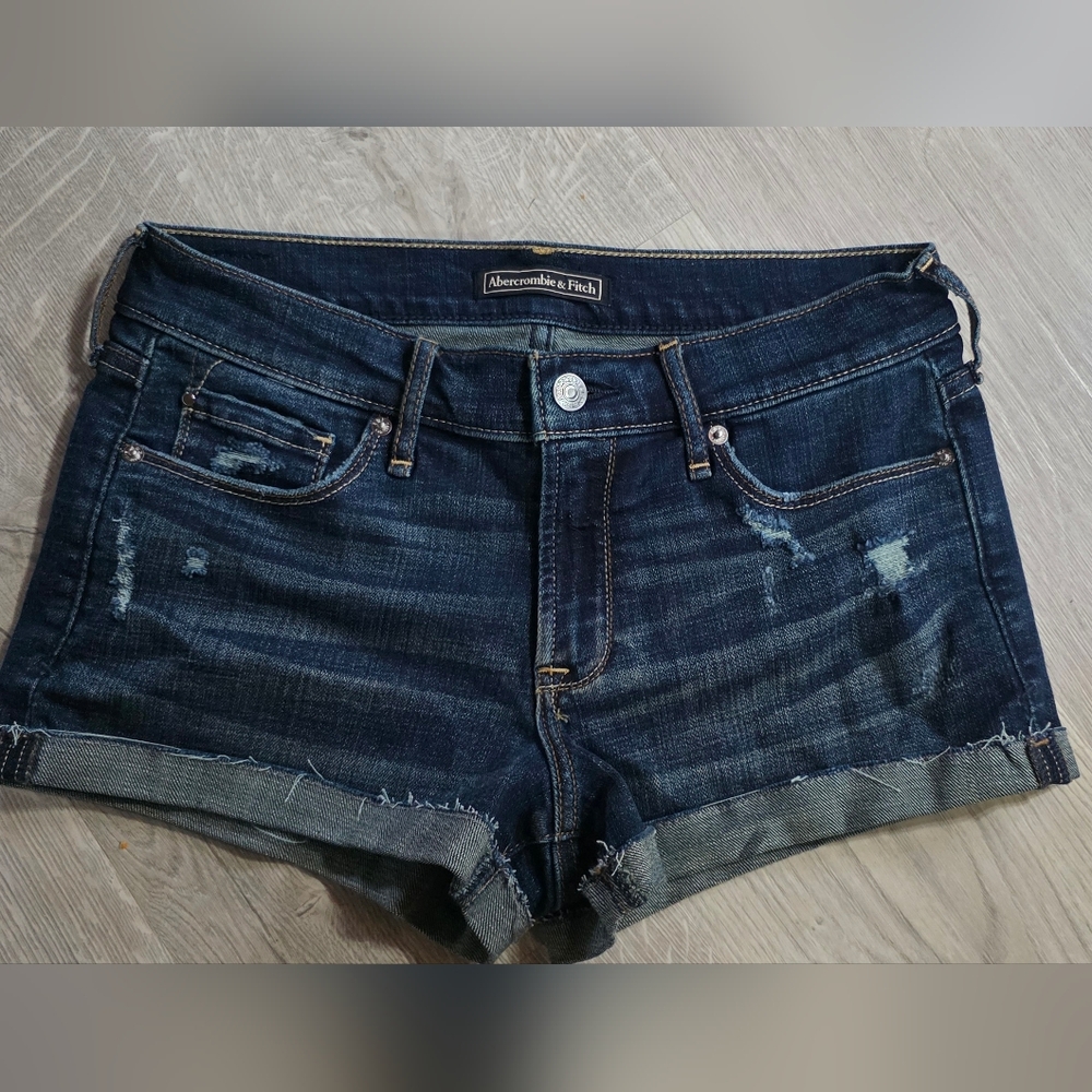 Abercrombie & Fitch Dark Blue Denim Shorts